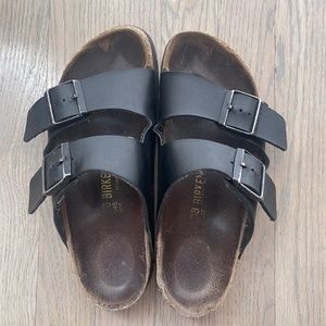 Birkenstock Arizona Black Two Straps Size 38 (7/7.5)